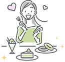 スイーツ作り体験をする女性